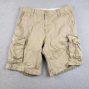 Nautica Jeans Cargo Shorts Men's 34 Tan Outdoor Utility Hiking Baggy Khaki